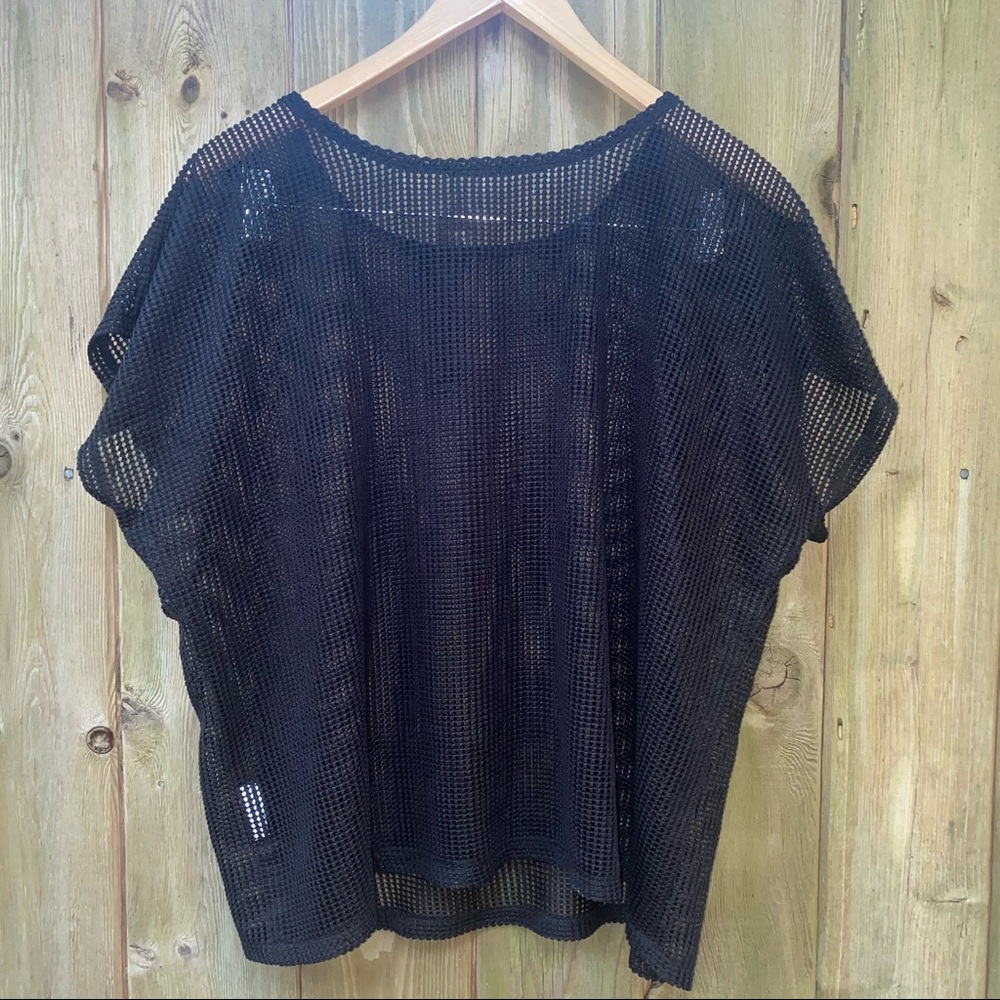 🌹4/16🌹Oversized mesh black top / beach cover up